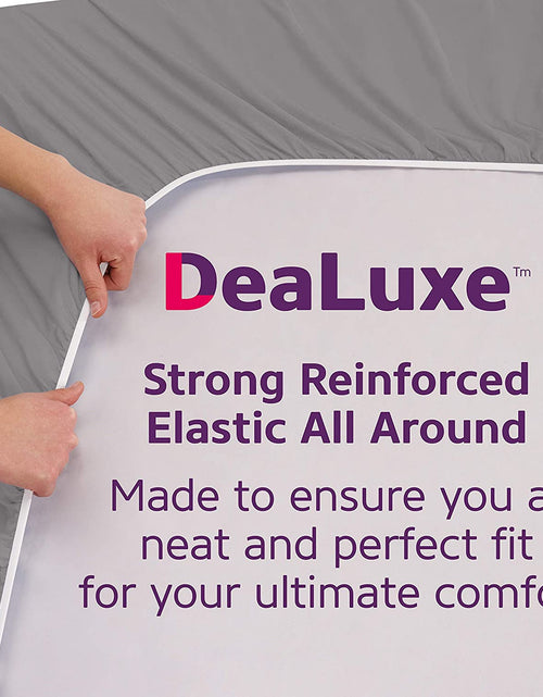 Load image into Gallery viewer, Fitted Sheets Queen Size – Queen Fitted Sheet Only Deep Pocket – Soft 21” Extra Deep Pocket Queen Fitted Sheets Fit Perfectly 17”–23” Deep Mattress &amp; Toppers – 1 Bottom Sheet Grey Fitted Sheet Queen
