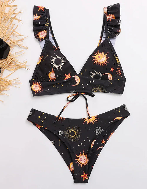 Load image into Gallery viewer, Sunflower Printed Bikini Set Sexy Swimwear Women 2021 Mujer Push up Padded Biquini Bathers Bandage Bathing Suit Swimsuit Bikini
