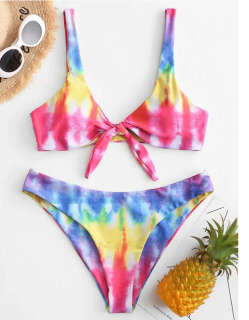 Load image into Gallery viewer, Sunflower Printed Bikini Set Sexy Swimwear Women 2021 Mujer Push up Padded Biquini Bathers Bandage Bathing Suit Swimsuit Bikini
