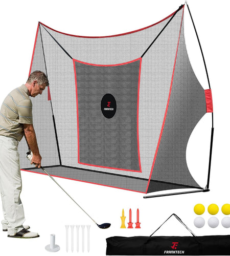 Golf Hitting Net Heavy Duty Golf Practice Net for Backyard Driving Golf Net with High Impact Chipping Hitting Target Golf Driving Practice Net Include Carry Bag Golf Balls for Indoor Outdoor