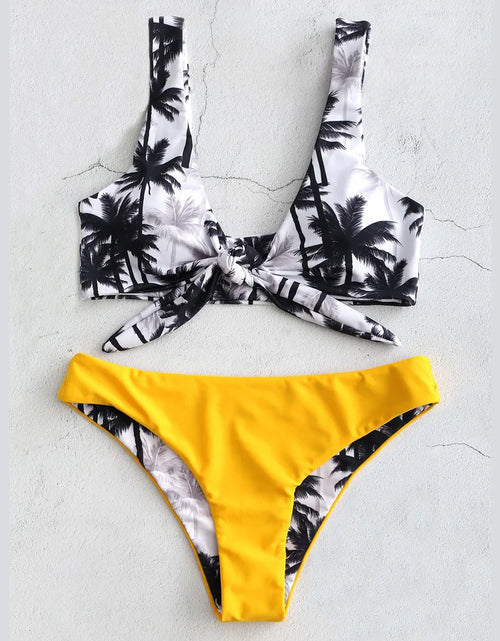Load image into Gallery viewer, Sunflower Printed Bikini Set Sexy Swimwear Women 2021 Mujer Push up Padded Biquini Bathers Bandage Bathing Suit Swimsuit Bikini
