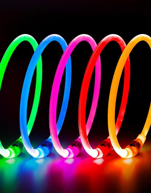 Load image into Gallery viewer, LED Dog Collar, USB Rechargeable Light up Dog Collars, TPU Cuttable Light Dog Necklace Glow in the Dark (Pink)
