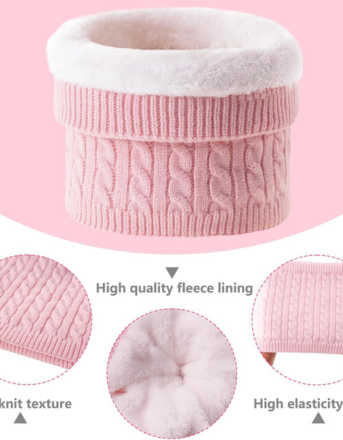 Load image into Gallery viewer, 3Pcs Winter Women Beanie Hat Scarf and Touch Screen Gloves Sets Girls Classic Knit Warm Chunky Fleece Lined Cable Cap
