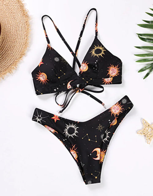 Load image into Gallery viewer, Sunflower Printed Bikini Set Sexy Swimwear Women 2021 Mujer Push up Padded Biquini Bathers Bandage Bathing Suit Swimsuit Bikini
