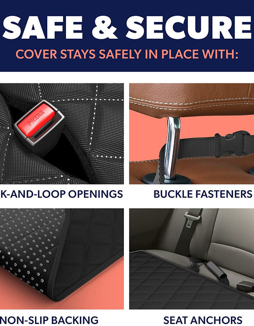Load image into Gallery viewer, Black Car Rear Seat Cover for Dogs, Durable Waterproof &amp; Scratch Resistant Vehicle Backseat Protector, Nonslip Dog Accessory &amp; Pet Protection for Back Seats, Machine Washable
