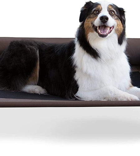 Original Bolster Pet Cot Outdoor Elevated Dog Bed with Removable Bolsters - Chocolate/Black Mesh
