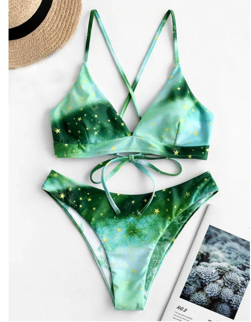 Load image into Gallery viewer, Sunflower Printed Bikini Set Sexy Swimwear Women 2021 Mujer Push up Padded Biquini Bathers Bandage Bathing Suit Swimsuit Bikini
