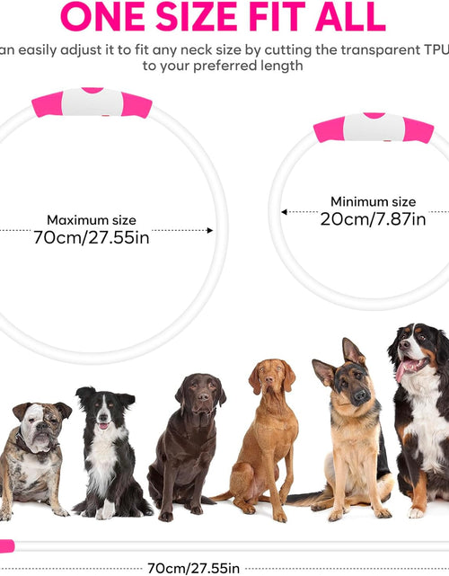 Load image into Gallery viewer, LED Dog Collar, USB Rechargeable Light up Dog Collars, TPU Cuttable Light Dog Necklace Glow in the Dark (Pink)
