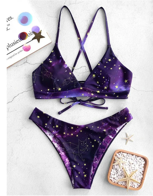 Load image into Gallery viewer, Sunflower Printed Bikini Set Sexy Swimwear Women 2021 Mujer Push up Padded Biquini Bathers Bandage Bathing Suit Swimsuit Bikini
