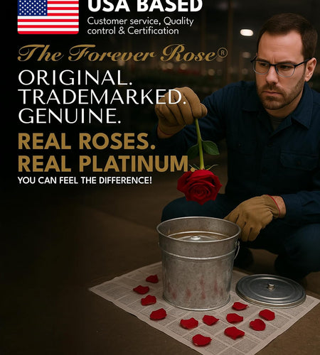 Real Platinum Rose, Genuine One of a Kind Rose Hand Dipped in Platinum to Last a Lifetime